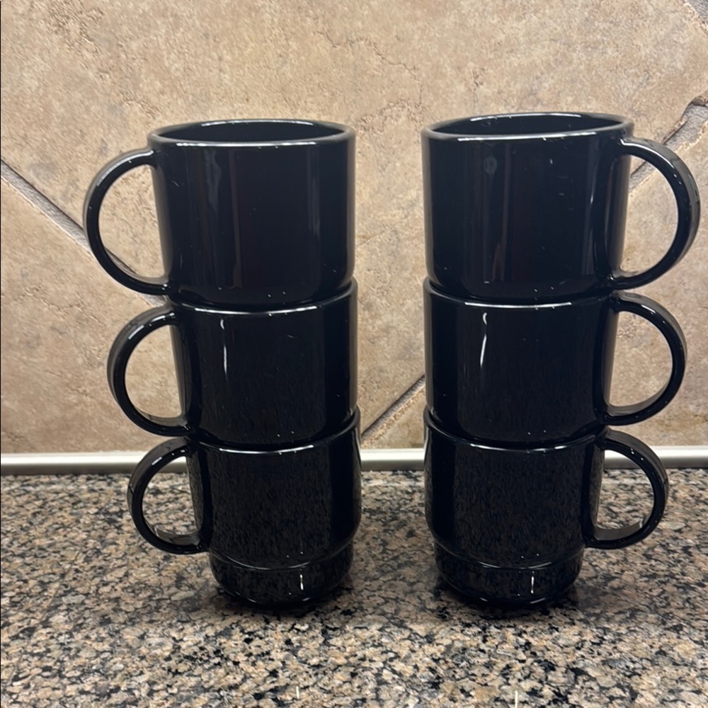 Black Ceramic Mug Set